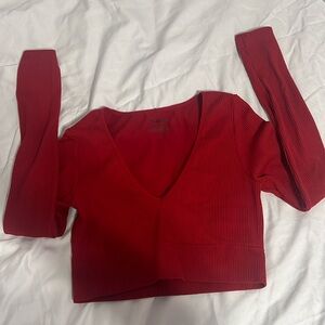 GARAGE red long sleeve crop top